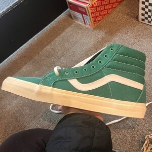 Vans SK8 Hi Green and White High-Top Sneakers